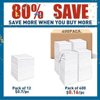 White Microfiber Cleaning Cloths Bulk-400 Pack, Microfiber Towels Bulk, Towels for Cars, Cleaning Rags White (12x12 inches)