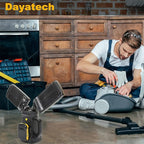 12000LM Cordless LED Work Light, 85W Dual-Head with Tripod, Compatible with Dewalt, Milwaukee, Makita 18–21V Battery, Flicker-Free, Glare-Free, Brightness Adjustable for Jobsite and Garage