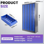 100 Drawers Alloy Steel Nut and Bolt Organizer, Parts Cabinet with Adjustable Shelves and Label Stickers, Bolt Organizer for Nuts Bolts Parts Screws Small Items (100 Drawers)