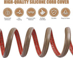 Floor Cord Cover Self Adhesive Cord Hider,3.3FT Cable Management, Extension Strip Protector for Wires, Prevent Cable Trips for Offices, Gyms, Exhibitions Cavity:0.39"(W) x0.27(H) Woodsmokedbrown