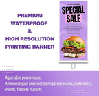 BillyPrint 2-sided Custom Retractable Banners 31.5x79in with Standard Stand, Customizable Sign for Business, Corporate Events, Advertising - Customized Prints with Travel Bag - 1 unit