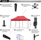 ABCCANOPY Patio Pop Up Canopy Tent 8x16 Commercial-Series (Red)