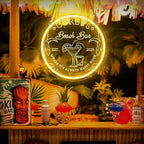 Custom Beach Bar Neon Sign for Wall Decor, Personalized LED Neon Home Bar Signs, Customized Neon Lights Cocktail Coconut Tree Signs for Man Cave Pub Tavern Bistro Lounge Pool Party Poolside Outdoor
