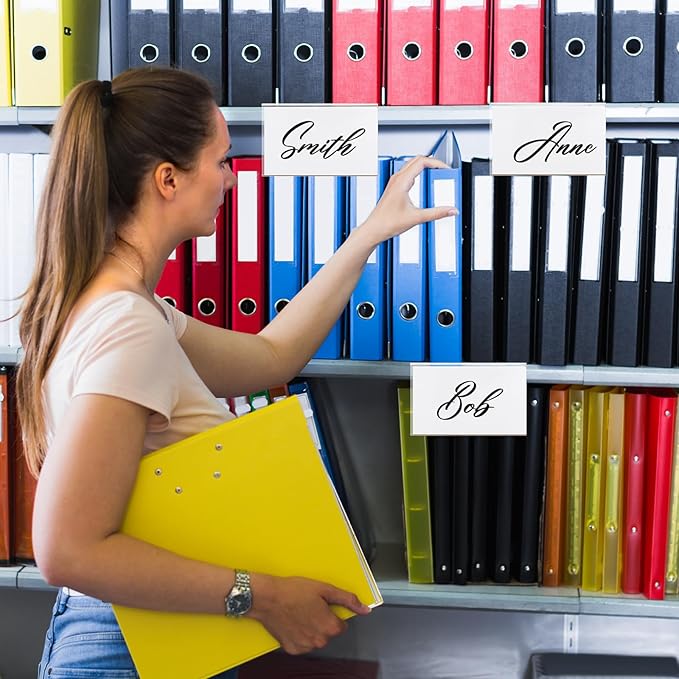 12 Pcs Acrylic Library Moveable Shelf Label Holders Bulk Talker 5" x 3" Clear Shelf Display Markers Retail Label Tags for Office Home Classroom Office Book Shelve