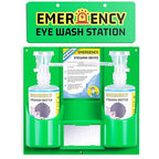 Eye Wash Station Portable Eye Wash Kit for Emergency, Emergency Eye Wash Station with Two Bottles of 16 Ounce, Wall Mount Eyewash kit with Mirror & Emergency Sign, Personal Use, No Liquid