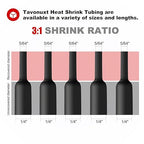 1/4" 65ft 3:1 Heat Shrink Tubing with Adhesive Lining - Marine Grade, Ideal for Home, Automotive, and Industrial Use - Black