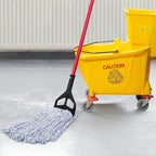 Matthew Cleaning Looped-Open Cotton Wet Mop 1.25'' Universal Headband Heavy Duty Commercial Mop Head Replacement for Indoor&Outdoor Use,Grease Stain Floor Cleaning String Mop Head Refill Pack of 12