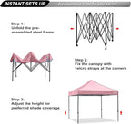ABCCANOPY Patio Pop Up Canopy Tent 10x10 Commercial-Series (Pink)