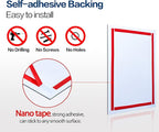 8.5" x 11" Acrylic Magnetic Sign Holder Wall Mount, Self Adhesive Magnetic Display Frame with Nano Tape and Strong Magnetic Border for Wall, Door, Glass, Home, Store, Office (Black, 10Pack)