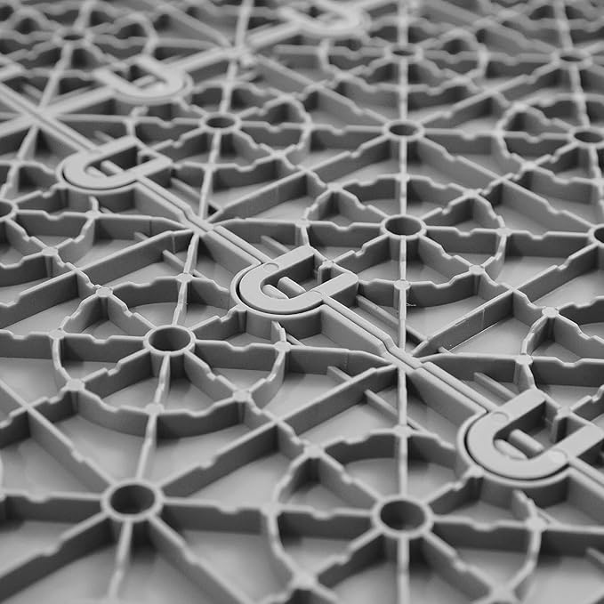 FlooringInc's Nitro 12"x12" Snap-Together Garage Floor Tiles, Non-Slip Interlocking Plastic Floor Mat, Organization & Storage, Coin Pattern, Gunmetal, 24 Tiles, 24 Sq/Ft