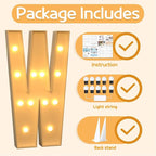 Marquee Letters 4 Feet Tall Large Light Up Letters W Happy Birthday Decorations Wedding Engagement Party Decor Yellow Light Birthday Decorations Balloon Arch Kit Foam Sign W