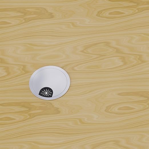 Desk Grommet 2-3/8 Inch 60mm, Zinc Alloy Computer Desk Wire Hole Cover, Office Desktop Cord Cable Hole Metal Ring, Bright Silver