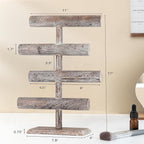 LadyRosian 4 Tier Wooden Display Jewelry Accessory Stand Jewelry Bracelet Holder Bangle Watch Necklace Storage Jewelry Holder Stand Display Organizer, (Antique White-4 layers)