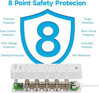 Power Strip Surge Protector Flat Plug with 20 AC Outlets 6 USB Chagring Ports, 1875W/15A, 2700J, 10 Ft Heavy Duty Extension Cord for Home, Office, Dorm, Gaming,ETL Listed (White, 10FT)