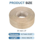 PATIKIL White Oak Edge Banding, 2 in x 49.2 ft Wood Veneer Tape, Pre-glued Flexible