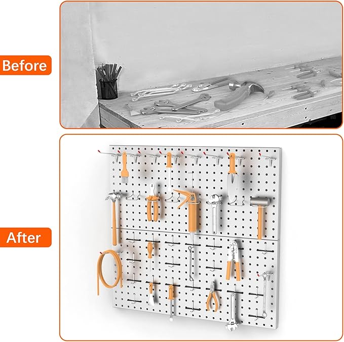 TORACK 184 PCS Pegboard Accessories, Pegboard Hooks Tool Organizer kit with Peg Locks, Metal Hooks for Pegboard Tool Storage System