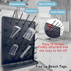 Lab Drying Rack 27 Pegs Laboratory Cabinets Glass Drying Racks Wall-Mount Black Cleaning Frame for School Laboratory Utensils Hidden Installation