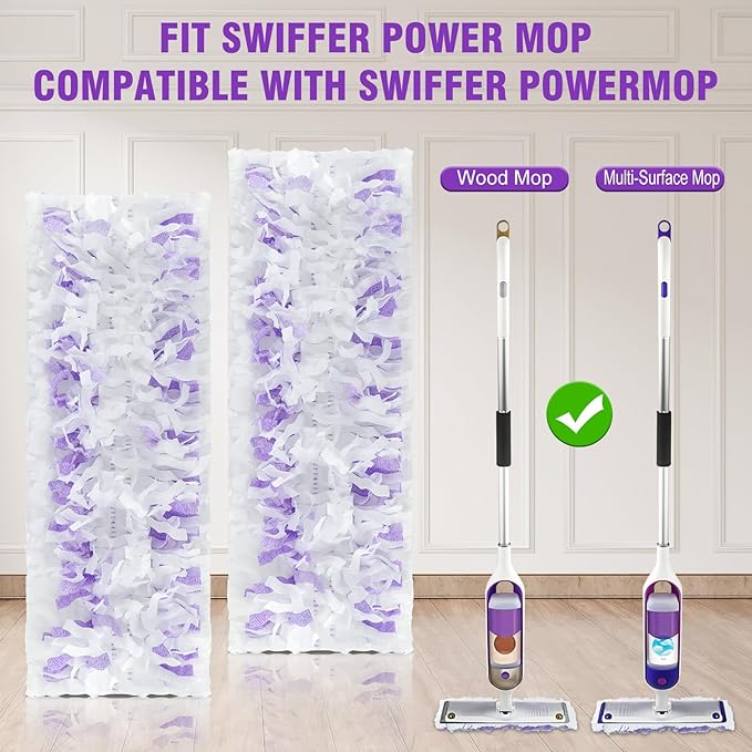60 Pack Power Mop Refill Pads for Swiffer Power Mop , Disposable Swifter Wet Pad Refills for Swiffer, Replacement Spray Wet Pads Refills for Multi-Surface&Wood Floor Cleaning