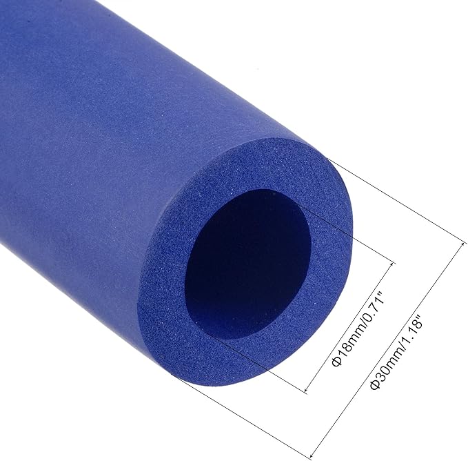 uxcell Foam Tubing for Handle Grip Support, 18mm ID 30mm OD 1m Length Blue