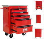 5-Drawer Heavy-Duty Rolling Tool Chest with Wheels & Steel Roof, Lockable Tool Chest Storage Cabinet for Garage, Workshop, Warehouse, and Repair Shop