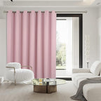 BGment Room Darkening Curtain for Sliding Door, Wide Blackout Room Divider Curtain for Living Room 96 Inch Length, Thermal Privacy Soundproof Window Drape for Bedroom, Pink, 1 Panel, 120 Wide