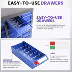 100 Drawers Alloy Steel Nut and Bolt Organizer, Parts Cabinet with Adjustable Shelves and Label Stickers, Bolt Organizer for Nuts Bolts Parts Screws Small Items (100 Drawers)