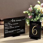 UNIQOOO 3" Black Acrylic Stand | 10 Pack 3mm Slot Wedding Sign Holders, Perfect for Wedding, Table Number, Exhibition, Office, Restaurant, Business