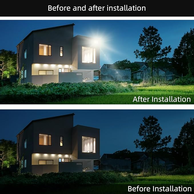 4 Pack 150W LED Flood Light Outdoor, 18000Lm Super Brighter Security Lights, IP66 Waterproof Work Light with Plug, 6000K Daylight White Exterior Floodlight for Yard Garden Garage Stadium