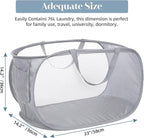 4 Pack Collapsible Laundry Baskets, Foldable Laundry Basket with Pocket, Durable Mesh Pop Up Hampers, Reinforced Handles Dirty Clothes Hamper for Laundry, Bedroom, Bathroom, Dorm, Travel or Camping