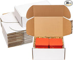 Shipping Boxes 9x6x4 inches 30 Pack White Corrugated Cardboard Mailing Box for Small Business - Literature Mailer Mail Packaging Supplies