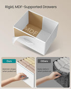 SONGMICS Dresser for Bedroom, Chest of Drawers, Steel, MDF, 10 Non-Woven Fabric Drawers, Storage Organizer Unit, Closet, Entryway, Cloud White and Snow White ULGS125W01S