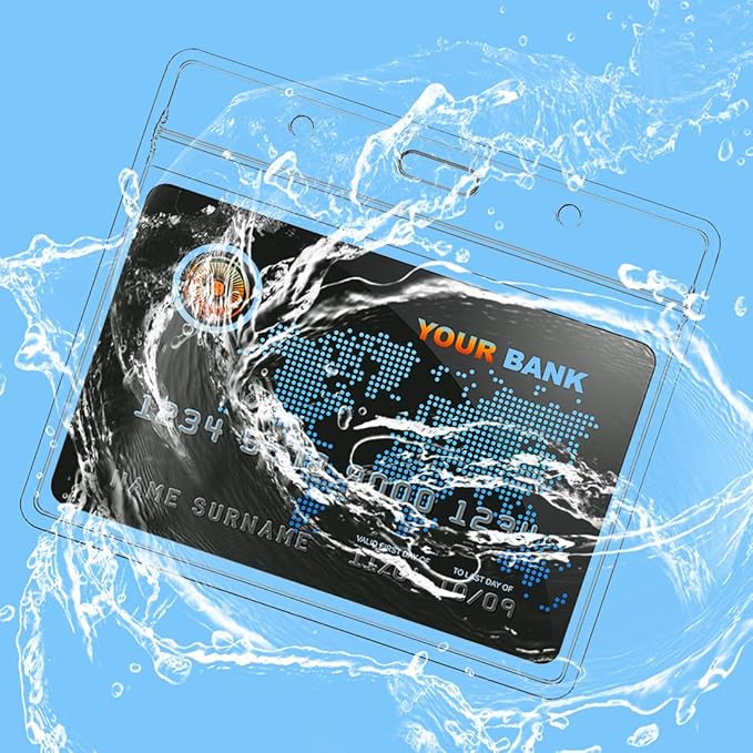 Name Tag 100 Pack Badge ID Card Holders Clear Plastic Horizontal Premium Badge Holder