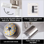 Dimmable LED Ceiling Spotlight Fixture，Adjustable Round Track Lighting, UL Driver Listed, 5-Light Directional Spotlight, Flush Mount Track Light Fixture, Canopy Switch Three Color changable.…