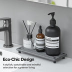 2 Pack Fast Drying Water Absorbing Diatomite Stone Mat Tray for Kitchen & Bathroom Counter - Instant Dry Sink Caddy Organizer - Vanity Holder for Soap and Sponge – Charcoal 10" x 4"