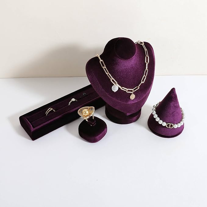 GemeShou Purple Ring Display Stand for Jewelry, Velvet Single Ring Holder for selling, Cute Jewelry Display for Show【Purple】