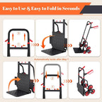 Stair Climbing Dolly, 330 lbs Capacity Heavy Duty Stair Climbing Hand Truck with 6 Wheels and Telescoping Handle, Folding Cart for Stairs and Moving