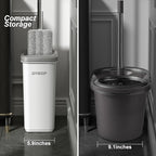 JOYMOOP Mop and Bucket with Wringer Set, Hands Free Flat Floor Mop and Bucket, 60" Mop with 6 Reusable Microfiber Pads, Wet and Dry Use, Floor Cleaning System