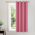 ChrisDowa Grommet Blackout Curtains for Bedroom - Thermal Insulated Room Darkening Curtains for Living Room (1 Panel Set, Pink, 52W x 45L)