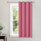 ChrisDowa Grommet Blackout Curtains for Bedroom - Thermal Insulated Room Darkening Curtains for Living Room (1 Panel Set, Pink, 52W x 54L)