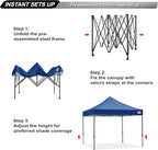 ABCCANOPY Patio Pop Up Canopy Tent 10x10 Commercial-Series (Navy Blue)