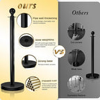 8PCS Black Stanchions Posts with 4PCS 5 ft Black Velvet Rope, Black Velvet Rope Stanchion Set Crowd Control Barriers, Stanchions and Velvet Ropes Red Carpet Poles for Party Supplies