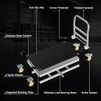 Heavy Duty Platform Truck, 2200 LBS Capacity with Reinforced Bottom Support, 2MM Thick Steel Flatbed with 6'' Swivel Brake Wheels, 36x24 Inch Foldable Push Cart Dolly