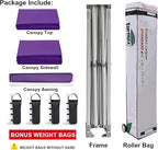 Eurmax USA 10 x 10 Pop up Canopy Commercial Tent Outdoor Party Canopies with 4 Removable Zippered Sidewalls and Roller Bag Bonus 4 Canopy Sand Bags & 24 Squre Ft Extended Awning (Purple)