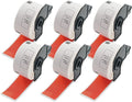 BETCKEY - Large Address Labels Replacement for Brother DK-1208 (1.4 in x 3.5 in), Compatible with Brother QL Label Printers [6 Rolls/2400 Labels, Red]