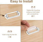PATIKIL 60x17mm Metal Label Holders, 30 PCS Label Name Card Tag Frames with Screws for Office Library File Cabinets Shelves Wood Drawers Fabric Bins, White Nickel
