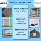 12"*12" Gable Vent,Aluminum Alloy Wall Vent Shed Vents,with Removable Strainer and 180 Degree Opening Angle.Ideal for Attic,Shed,Garage,Play House,Coop.[Inside Dimensions:9.5"w X 9.5"h]-White 2 Pack