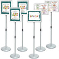 Advertising Support Board Sign Stand Poster Holder Applicable to All Kinds of Stores Exhibition Halls (Silver, 8.5x11in 6pack)