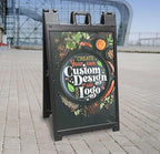 One Blue Signicade Deluxe A-Frame with 2 custom printed signs