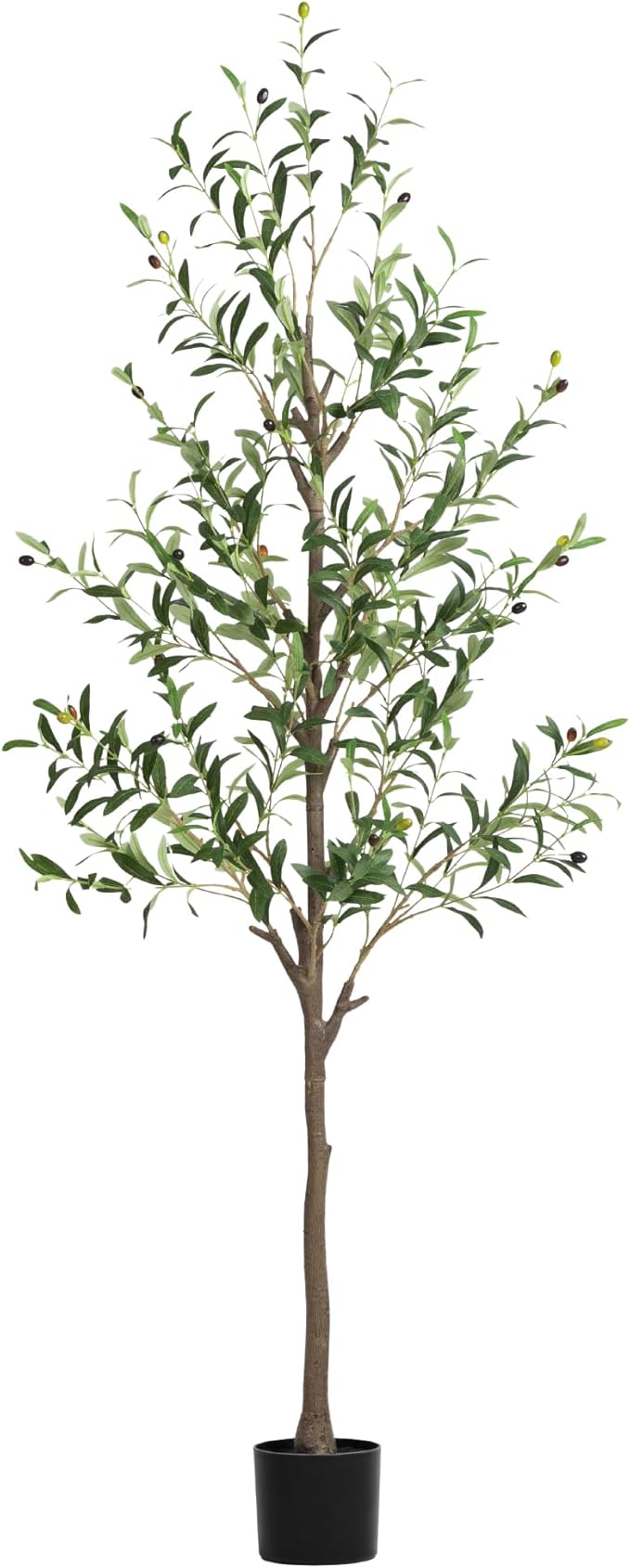 2 Pack Artificial Olive Tree 6FT, Tall Faux Olive Trees for Indoor Outdoor, Realistic Potted Plant Natural Wood Trunk, Leaves and Fruits for Home Office Decor (2, 6FT)