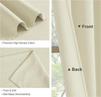PONY DANCE Beige Kitchen Curtains 24 inch Long, Small Window Treatments Rod Pocket Energy Efficient Short Blackout Curtain Panels for Rv Camper, 29-inch Wide by 24 Long, Light Beige, 2 Pieces